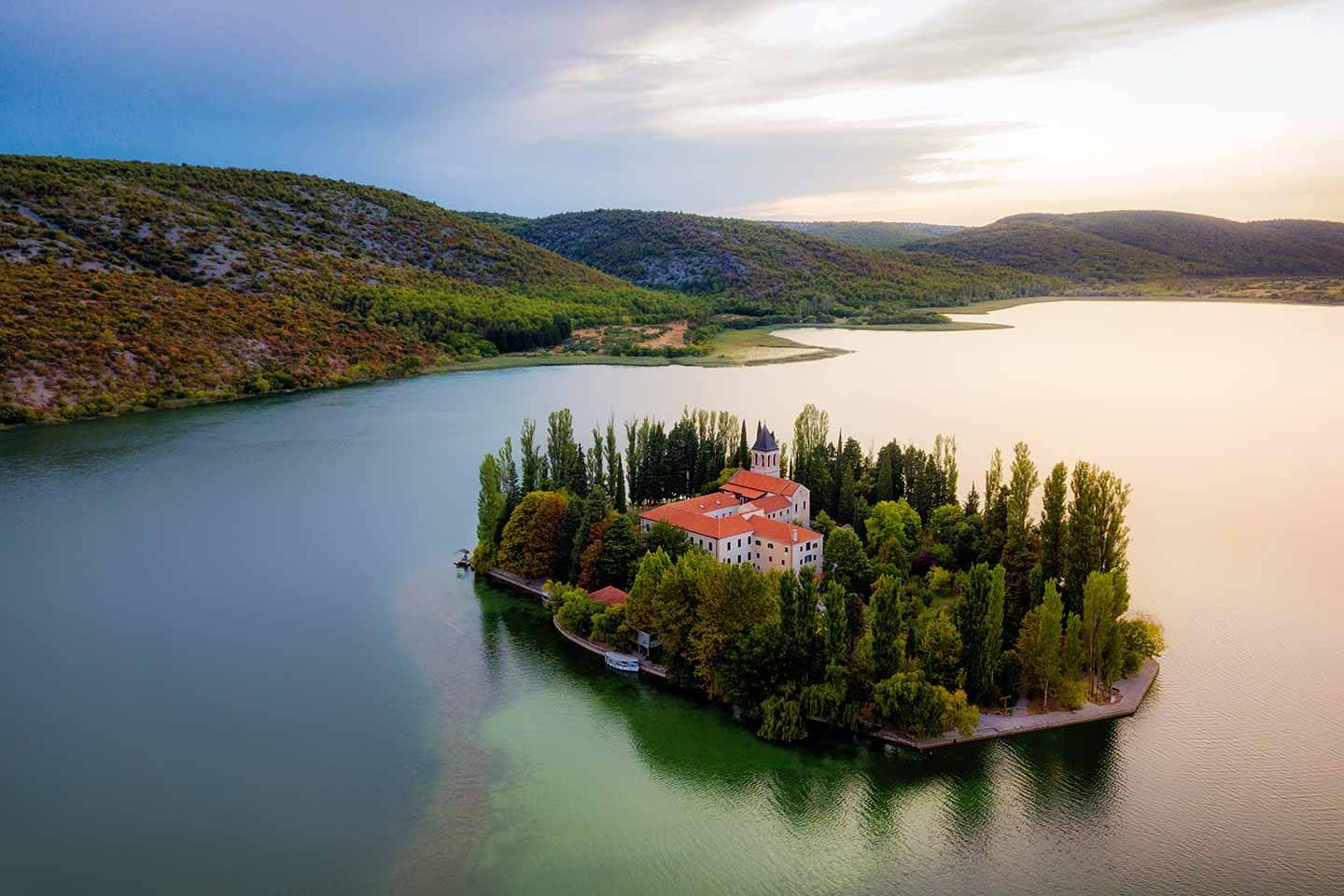 Visovac island with monastery