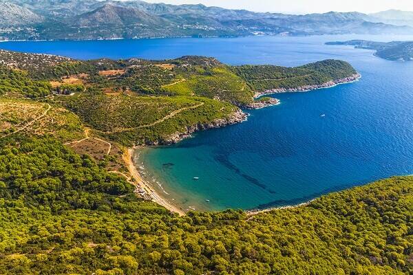 Magnifica spiaggia di Sunj a Lopud